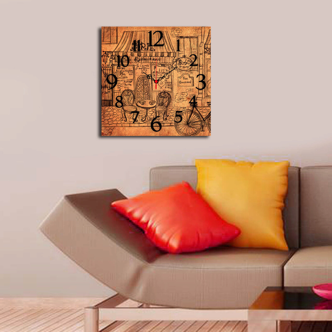 Ceas de perete, Msk-20, Dimensiune: 40 x 40 cm, Multicolor - imagine 3